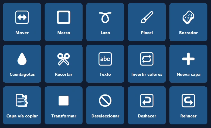 Panel de Photoshop en el teléfono