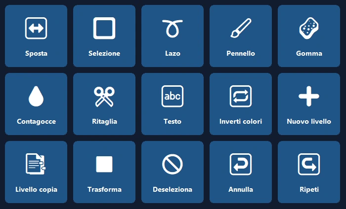 Pannello di Photoshop sul telefono