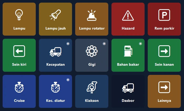 Panel truk di ponsel