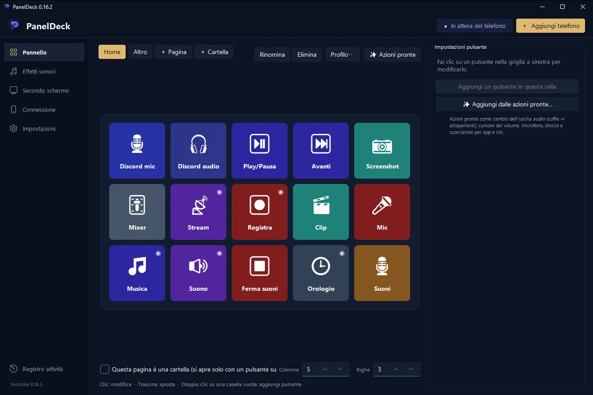 Il programma PanelDeck per Windows
